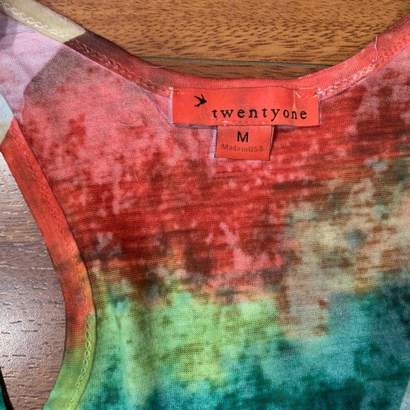 Twentyone Tie Dye Embellished Heart Tank - Picture 2 of 3